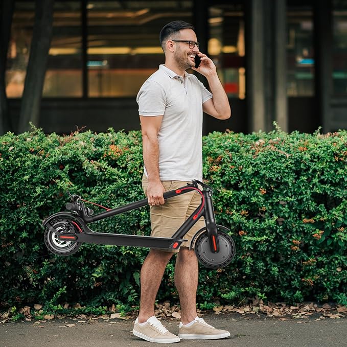 Caroma Electric Scooter,630W Peak Motor,20 MPH Max Speed & 18 Miles Long Range,8.5" Solid Tires,Dual Braking System with Cruise Control,Foldable E-Scooter with Smart APP Lock for Adults and Teens