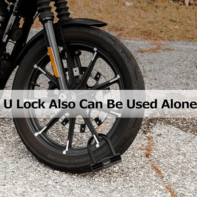 Titanker Motorcycle Chain Lock, Heavy Duty Bike Chain Lock with 2 Keys, Bike Locks with 14mm Thick U Lock for Bicycles, Motorbikes, Mopeds, Scooters (3FT,4FT)(6mm Chain,12mm Chain)