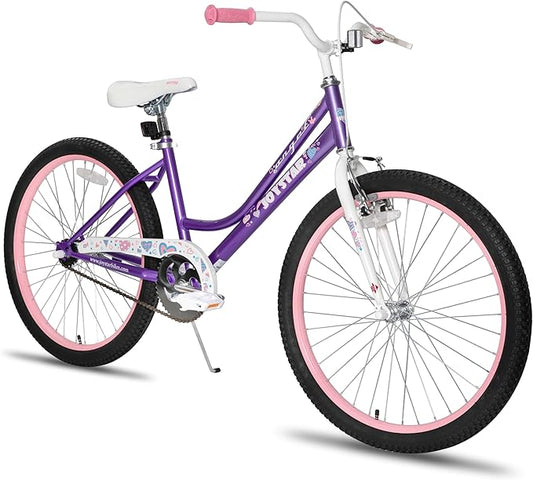 JOYSTAR Angel Girls Bike for Toddlers and Kids Ages 2-13 Years Old, 12 14 16 18 20 Inch Kids Bike with Training Wheels & Basket, 20 24 Inch Girls Bicycle with Handbrake & Kickstand