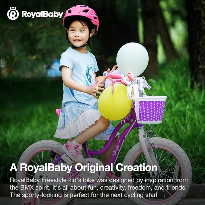 RoyalBaby Girls Bike Classic & EZ Kids Bike, Balance and Pedal Bicycle, 12 14 16 18 20 Inch Toddlers to Big Kids 3-10 Years