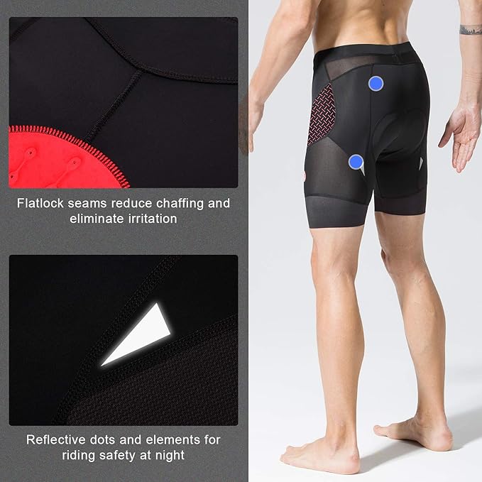 Men's Cycling Shorts Padded Bicycle Riding Half Pants Bike Biking Cycle Tights