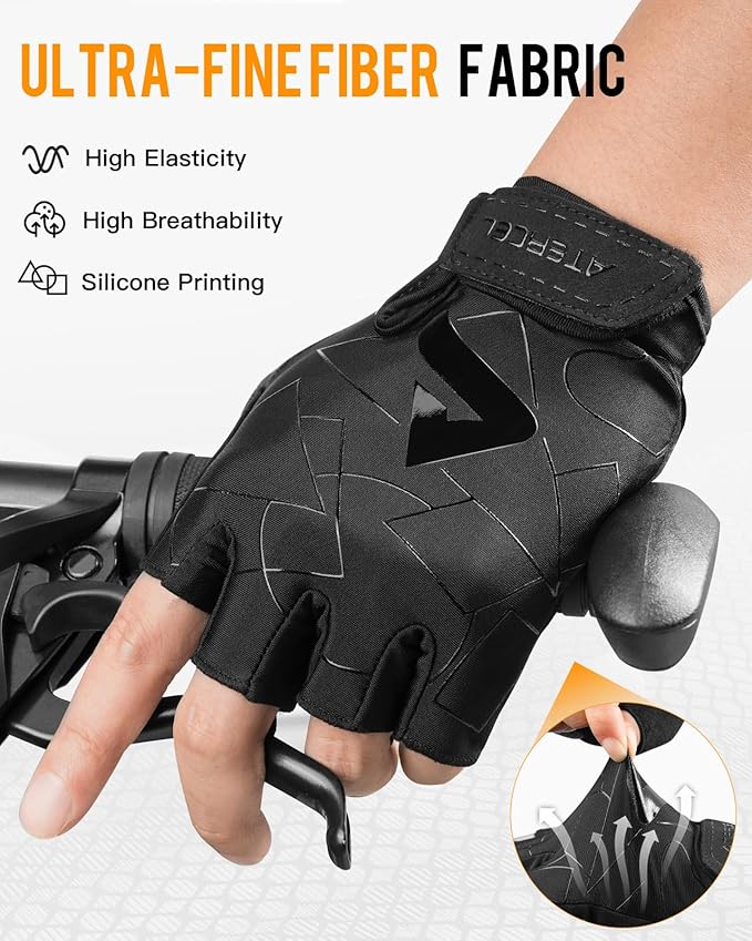 ATERCEL Cycling Gloves - Men's Bicycle Gloves for Cycling, Workout, Gym, Training, Weight Lifting, Outdoor, Dirt Bike, Mountain Bike, Riding
