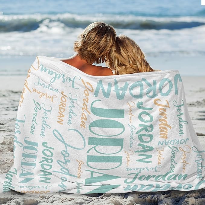 Dr.TOUGH Personalized Name Blanket Personalized Blanket for Adult Kids Flannel Customized Personalized Blankets and Throws