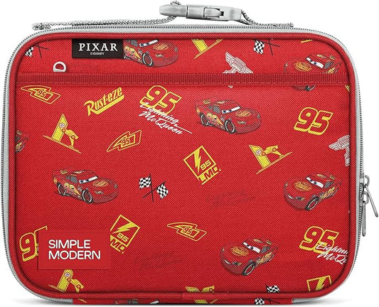 Simple Modern Disney Kids Lunch Box for School | Reusable Insulated Lunch Bag for Toddler, Girl, and Boy | Meal Containers with Exterior & Interior Pockets | Hadley Collection | Cars Lightning Speed