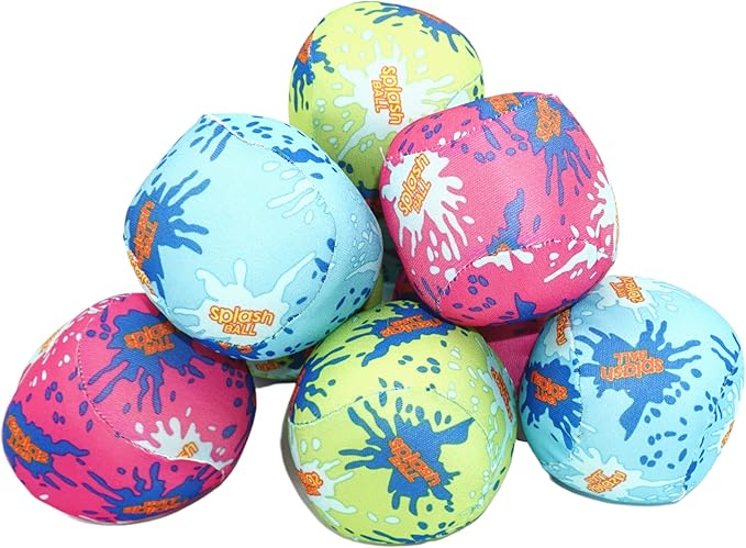 4E's Novelty 12 Pack - 3" Water Splash Balls Bomb - Water Absorbent Ball - Kids Pool Toys, Outdoor Water Fight Game Activity for Kids, Beach Pool Party Favors, Swimming Pool Floating Toy
