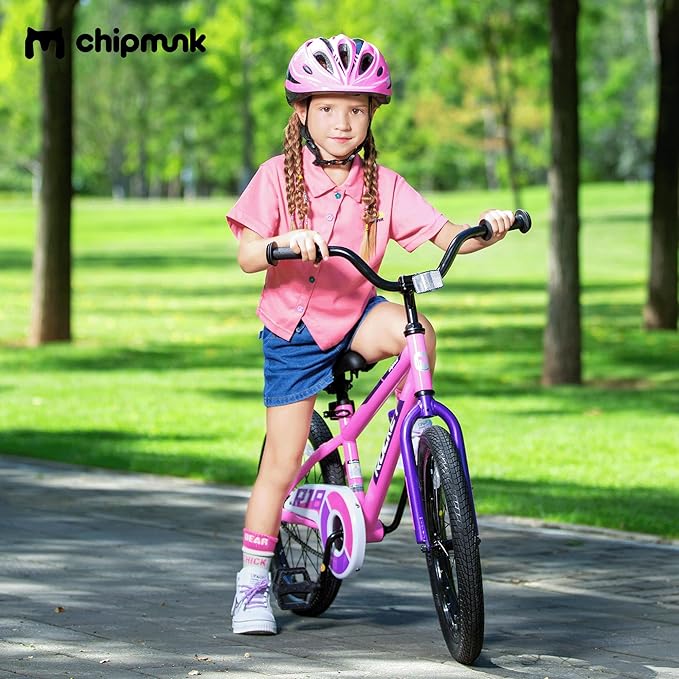 Chipmunk Kids Bike Toddlers 12 14 16 18 Inch Wheel Bicycle Beginners Boys Girls Ages 3-11 Years, Multiple Color Options