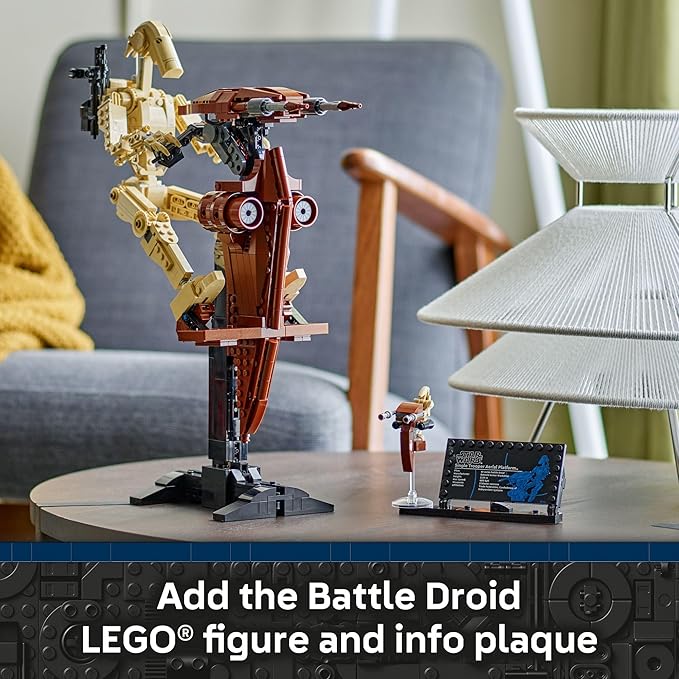 LEGO Star Wars: The Phantom Menace Battle Droid with STAP - Building & Learning Toy for Boys & Girls, Ages 12+ - Star Wars Toy & Model Kit - Gift for Christmas - 75428