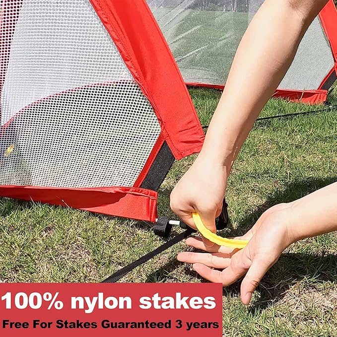 Poray Soccer Goal for Kid Easy-up Set of Two Portable Soccer Net 210D Oxford with 8 Field Marker Cones Extra Stakes Fun for Backyard and Soccer Training