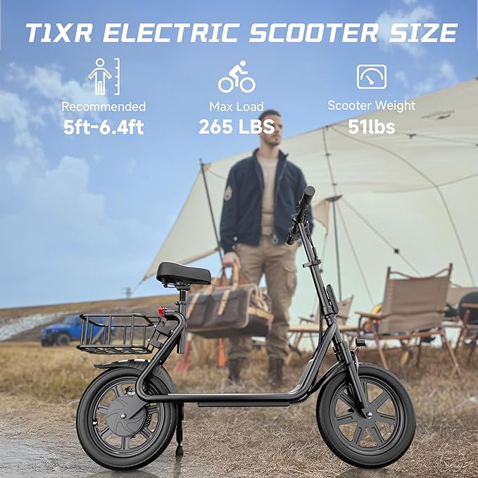 Electric Scooter for Adults- 8.5"/10''/14'' Tires, Up to 19/22MPH by 350W/500W Motor, Max 12/21/23/27/62Miles Long-Range Foldable Commuting Adults Scooter with Double Braking System and App