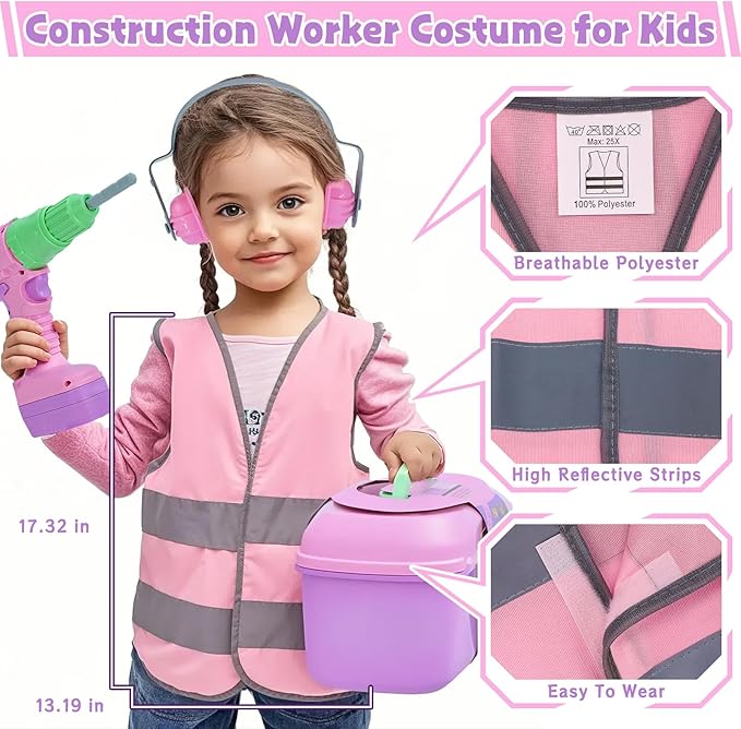 Kids Tool Set, 31 PCS Kids Tool Box Pretend Play Construction Toy with Electric Drill Hammer Tool Accessories Toddler Tool Set for Girls Boys Ages 3 4 5 6 7 Years Old