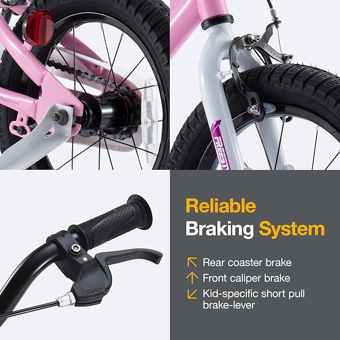 RoyalBaby Kids Bike Freestyle Classic & EZ Balance Pedal Switchable Bicycle, 12 14 16 18 Inch, 3-10 Years Toddler to Big Kids