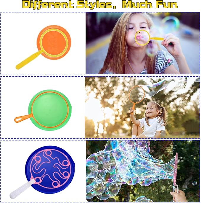 Bubble Wands Set, 32pcs Bubble Wands Toy Set Large Bubble Wand Bulk for Kids Summer Outdoor Activity Party Birthday