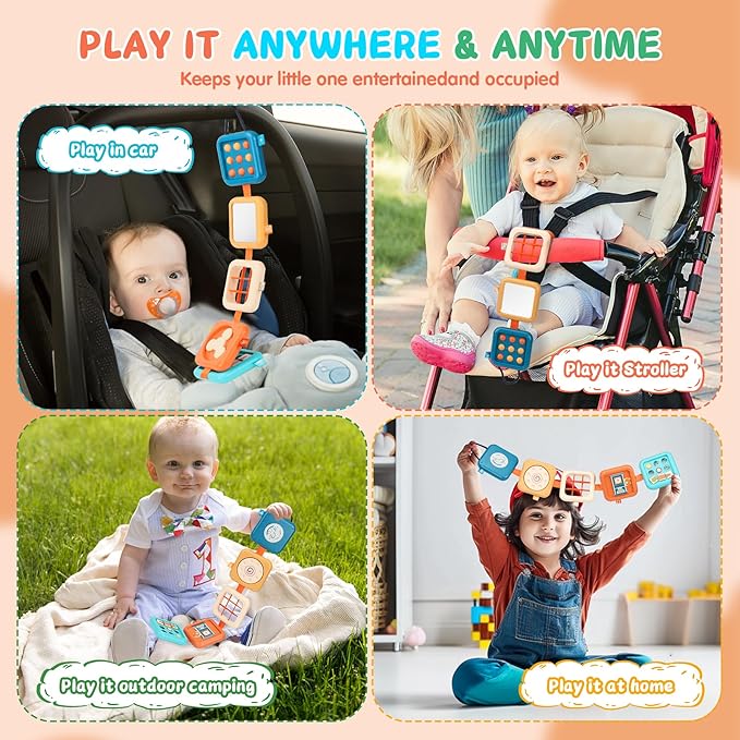 Busy Board for 1 Year Old, Travel Toys for Toddler 1-3, Montessori Busy Board Busy Cube, Toys Gifts for 1 Year Old Boy Girl