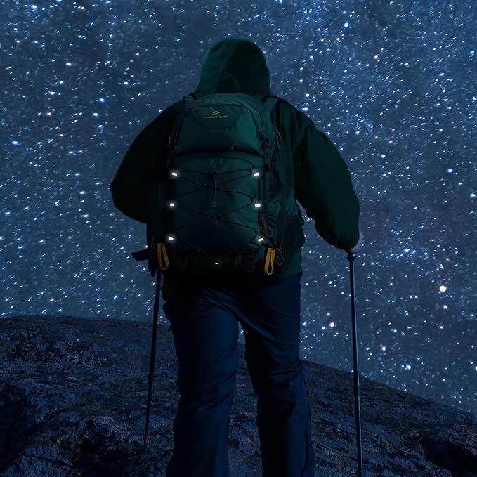 Maelstrom Hiking Backpack,40L Waterproof Camping Backpack,Men Women Packable Hiking Daypack with Rain Cover,Lightweight Travel Backpack-Green