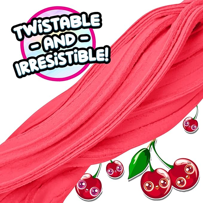 COMPOUND KINGS Fluffy Butter Cloudz Compound Bucket for Girls & Boys | Sensory Toys | Non-Toxic & Non-Sticky | Stress Relieving Tactile | (Red Cherry)