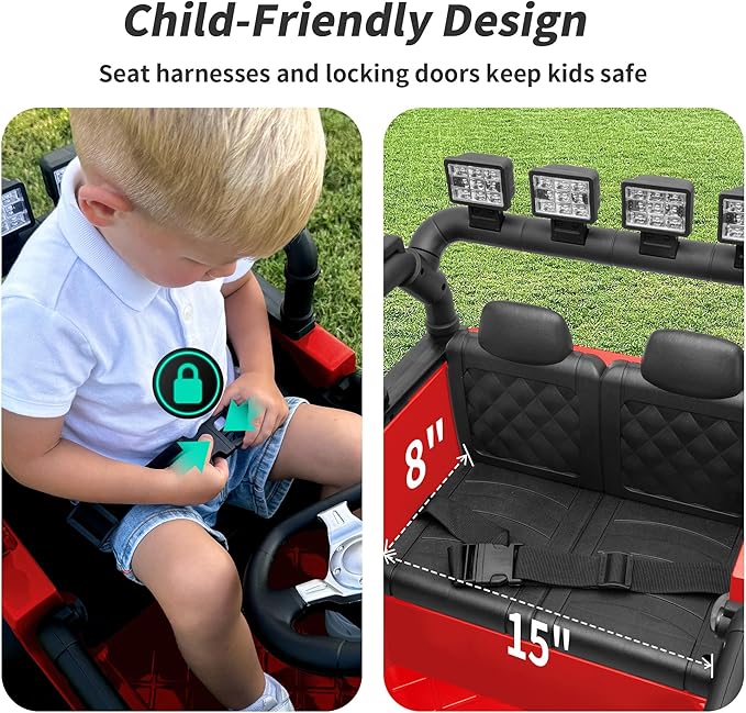 Kids Ride on Car Toy, 24V Electric Car for Kids with Remote Control, 2x200W Motors - Red