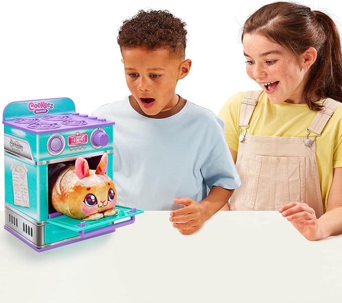 Cookeez Makery Baked Treatz Oven Playset – Interactive Bake & Reveal Toy Oven with Mystery Warm Scented Plush (Barky Bun, Ciacatta Bake, or Wheatney Bunny), Mixing Tools, Dough, & Accessories, 5+