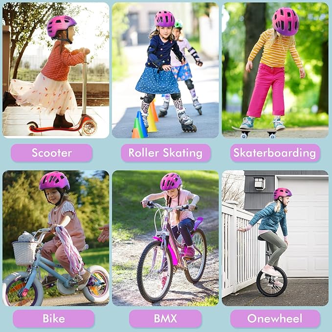 Zacro Kids Bike Helmet for Boys and Girls - from Toddler to Youth Ages 2-5/5-8/8-14 Years Old, Adjustable Multi-Sport Bicycle Skateboard Roller Skating Scooter Balance Bike Helmets for Children Safety