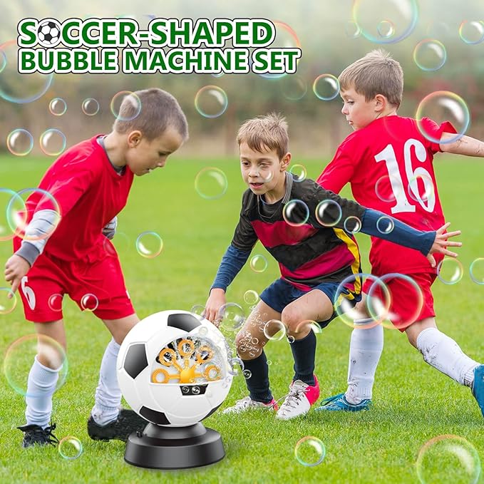 Soccer Bubble Machine, Toy for Ages 5-7 Year Olds, Kids & Toddlers, Birthday Gift for 3 4 5 6 7 8 Year Old Boys Girls, Suitable for Party, Outdoor & House Activities with Bubbles