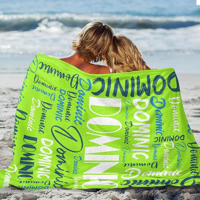 Dr.TOUGH Personalized Name Blanket Personalized Blanket for Adult Kids Flannel Customized Personalized Blankets and Throws