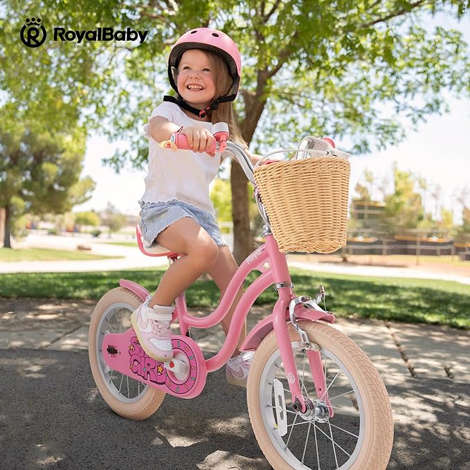 RoyalBaby Girls Bike Classic & EZ Kids Bike, Balance and Pedal Bicycle, 12 14 16 18 20 Inch Toddlers to Big Kids 3-10 Years