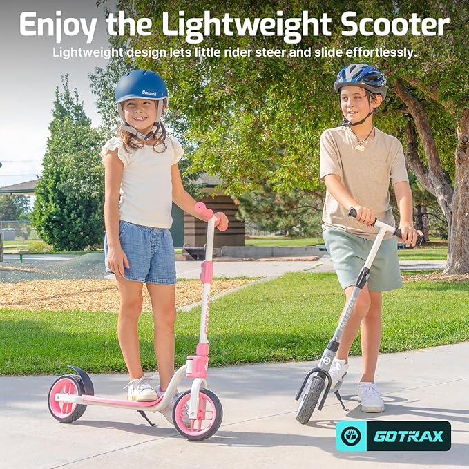 Gotrax KS8 Kick Scooter for Kids 5+, Large 8" Wheels and Height Adjustable Handlebar, Sturdy Wide Deck & Rear Brake, Detachable for Easy Storage, 2 Wheels Scooter for Kids, Teens, Gift for Boy & Girl