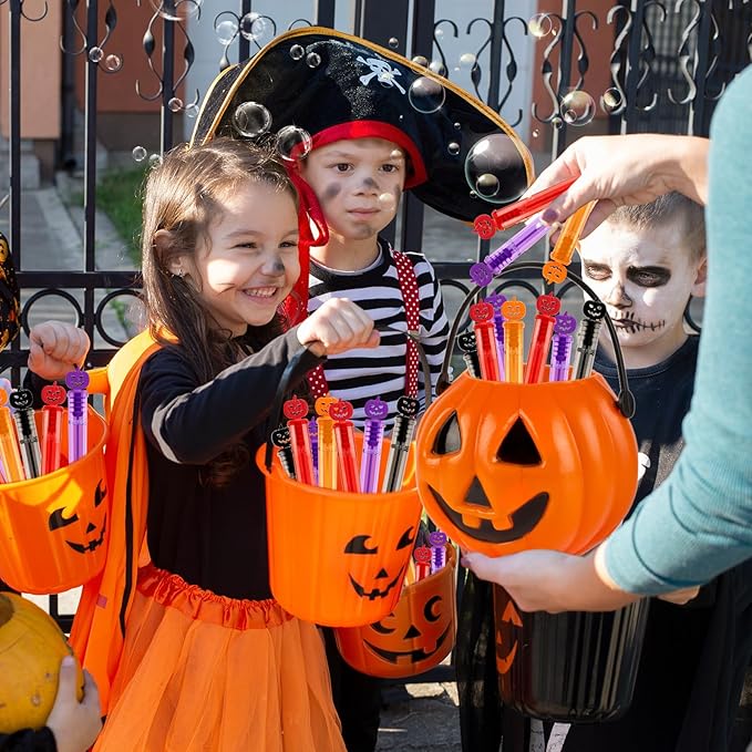 Shemira 80PCS Halloween Bubble Wands, Mini Bubbles Party Favors for Kids, Halloween Party Favors, Goodie Bag Stuffers, Classroom Prizes Gifts for Kids, Halloween Trick or Treat Toys Bulk