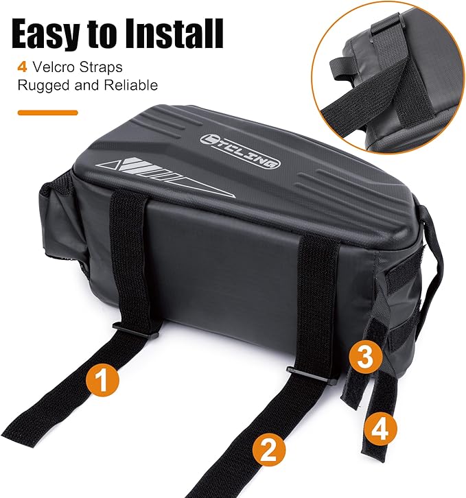 Bike Bags for Bicycle Rear Rack - 10L EVA Hard Shell Waterproof 3-in-1 Ebike Trunk Cargo Pannier Bag with Reflective Strip & Shoulder Strap for Commuter Travel Outdoor Cycling Accessories