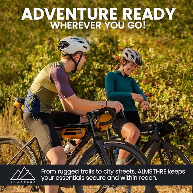 Compact Bar Bag – California Gold | Hard-Shell Bike Handlebar Bag with Waterproof Zipper & Adjustable Straps | Lightweight Bicycle Handlebar Bag, Compatible with Road, Gravel & MTB Bikes