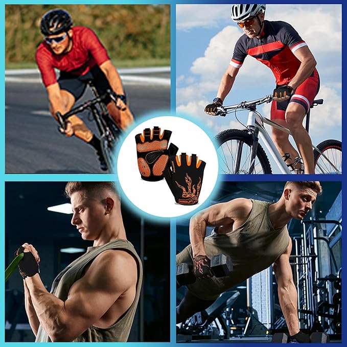 MOREOK Cycling Gloves Bike Gloves for Men/Women-[5MM Gel Pad] Half Finger Bicycle Biking Gloves for Cycling/Weight Lifting/Gym/Motorcycle/Rowing/Outdoor Sports