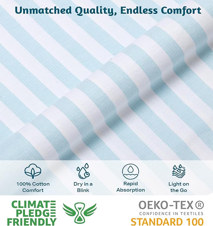 Urban Villa Set of 6 Turkish Beach Towel Oversized 36x72 Absorbent Extra Large | Sand Free Quick Dry Bath Towels | Swim Towel Lightweight Hammam Bath Sheet Camping Spa Towels | Aqua