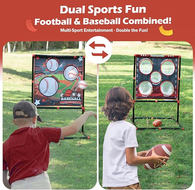 Football Toss Game for Kids Ages 3-8 - Outdoor Toy for Backyard, Beach & Camping for Toddlers & Family Party Fun