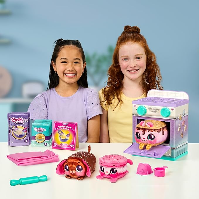 The Cookeez Makery Lil' Bakez Multi Pet Playset, Comes to Mix & Make 3 Bakes, Includes 3 Non-Electric Scented Plush Pets, Ingredients, Accessories, & Apron- Amazon Exclusive