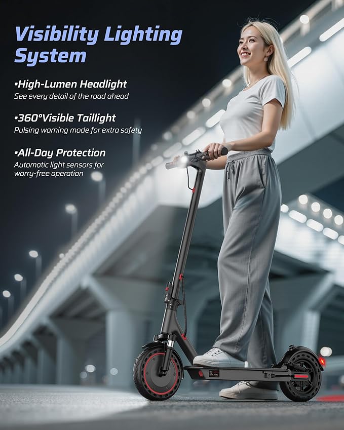 Electric Scooter - 8.5"/10" Solid Tire, Powerful 350W/500W Motor, Top Speed 19 MPH, Max 16-22 Miles Ranges, Load 265LBS, Aluminum Alloy Frame Foldable Commuting Escooter for Adults & Teens