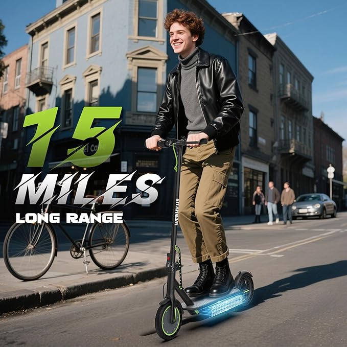 Electric Scooter, 350W/500W Powerful Motor, 19/22 MPH Max Speed, 15/21/28 Miles Range, with 8.5"/10" Solid Tires, Lightweight Foldable Kick Scooter with Dual Braking Systems, Smart APP, Cruise Control