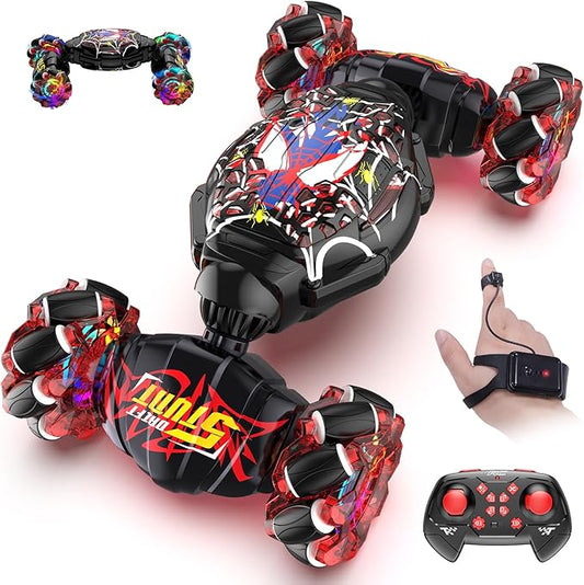 Nikuku Gesture Sensing RC Stunt Car - 4WD Hand Controlled Remote Control Car with 360° Rotation, 2.4GHz Drift Toy for Kids Ages 6 7 8-12 13 Year Olds - Best Birthday Gifts for Boys Girls