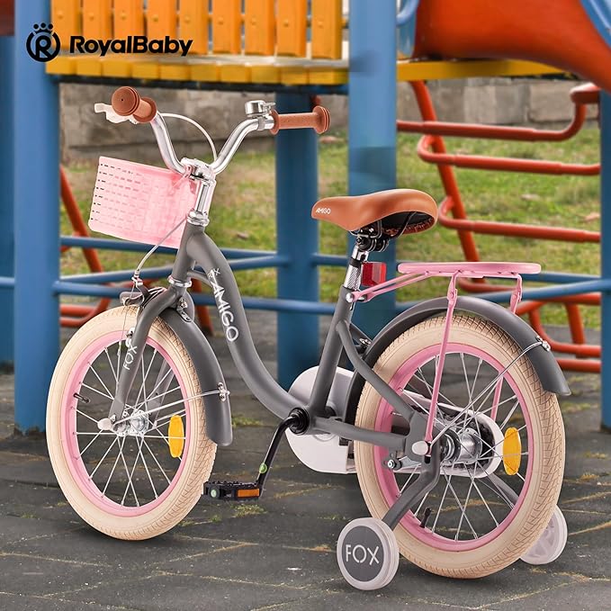 Royalbaby Princess Girls Kids Bike 12 14 16 18 20 Inch Children Bicycle with Basket for Age 3-12 Years