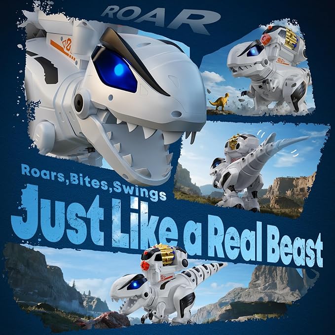 Ruko 8809 Remote Control Robot Dinosaur Toys for Kids, Large Rechargeable Toys, STEM Programmable Interactive with Sound Effects, Birthday Gifts for Boys & Girls Age 3 4 5 6 7 8