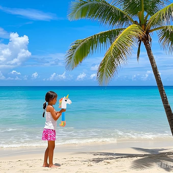 Water Gun Pool Toys for Kids, Summer Outdoor Water Blaster with Auto-Refill & Float Board, 16oz Large Capacity for Swimming Beach Unicorn Design Ages 5+ Boys Girls