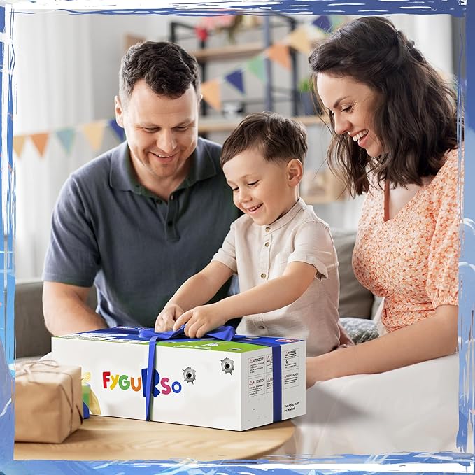 2-Player Shooting Game Toy, Foam Dart Toy Gun with Auto Reset Rotating Shooting Target, Ideal Gift for Kids Ages 6,7,8,9,10+ Pink