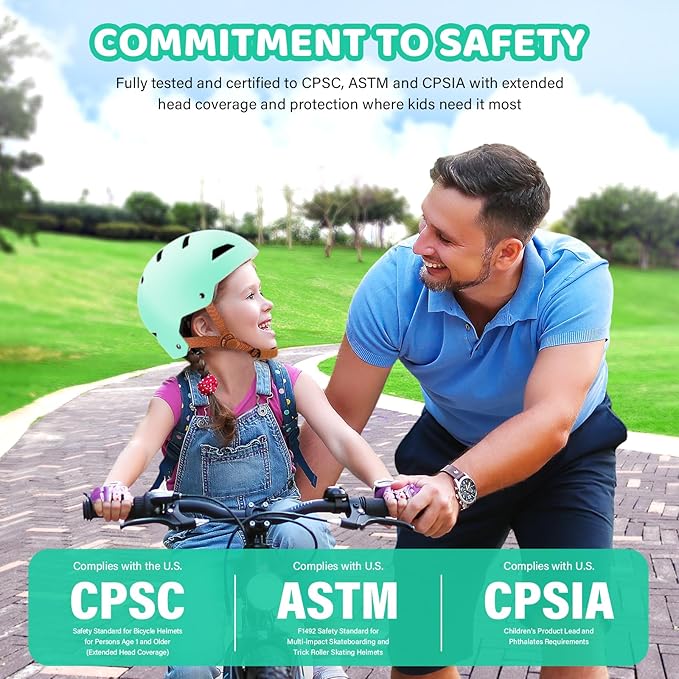 Kids Bike Helmet Ages 3-5-8-14, CPSC ASTM CPSIA Certified Toddler Helmet