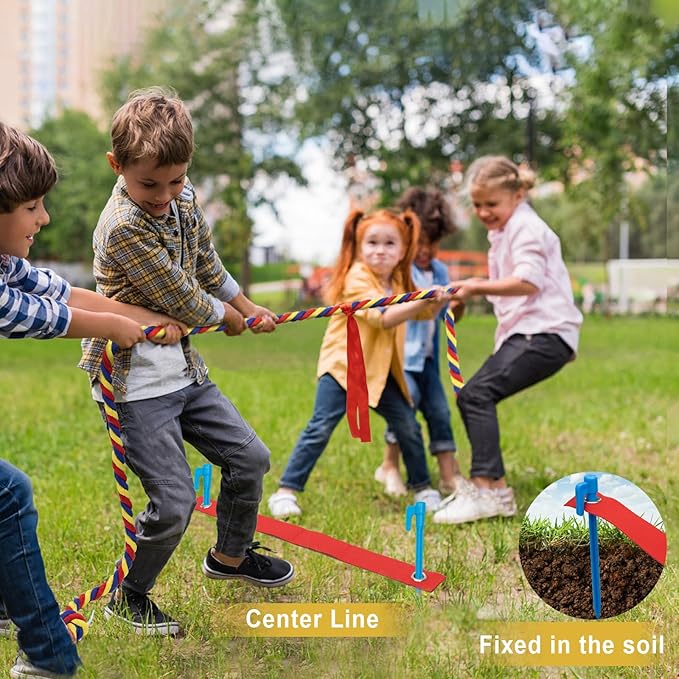 Tug of War Rope for Kids and Adults, 20/40/60FT Tug a War Rope for Outdoor Games Field Day Family Reunion Birthday Games, Outside Activities Yard Backyard Lawn Picnic Games, Team Building Games