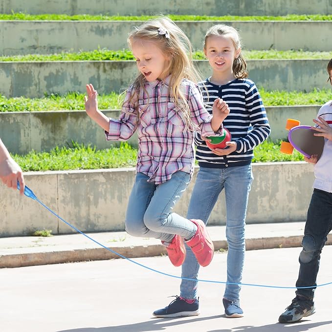 Aodaer Kids Jump Rope Set Colorful Outdoor Jump Ropes 7.3 Feet Adjustable Skipping Ropes for Outdoor Fun Activity Great Party Favor