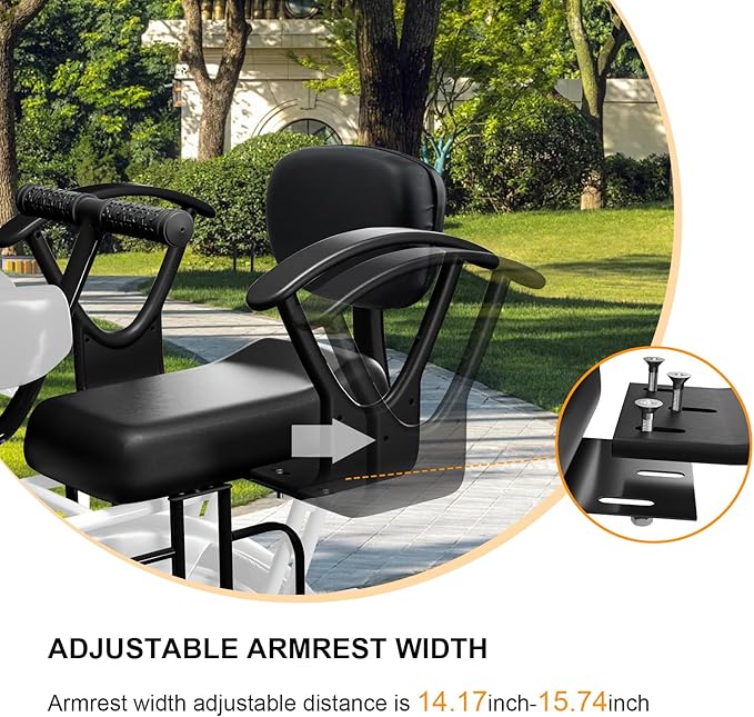 Rear Child Bike Seat with Thick Backrest, Rear Child Bicycle Seat Design for Children Aged 2 to 8 Years Old, One Size (Black-a)