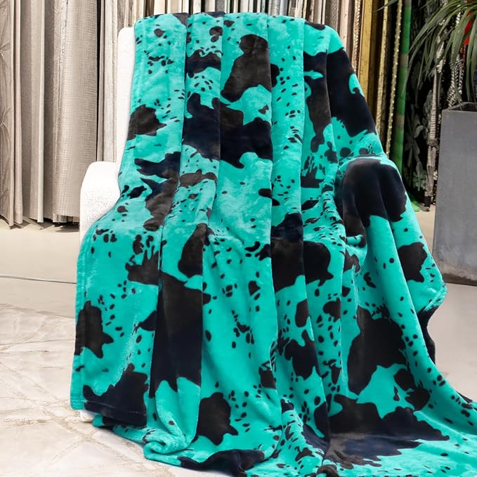 Teal Blanket Queen Size - Lightweight All-Season Plush Turquoise Soft Fleece Throw for Bed, Couch, Home Decor & Housewarming Gifts 90x90