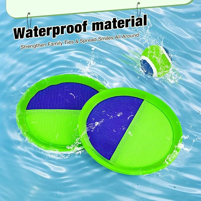 Toss and Catch Ball Game Set - Classic Kids Outdoor Indoor Activity Toys - Great Games for Beach Pool Yard Camping - Sticky Paddle Ball Toy Gift for Toddlers Boys Girls 3 4 5 6 7 8 9 10 11 12 Year Old