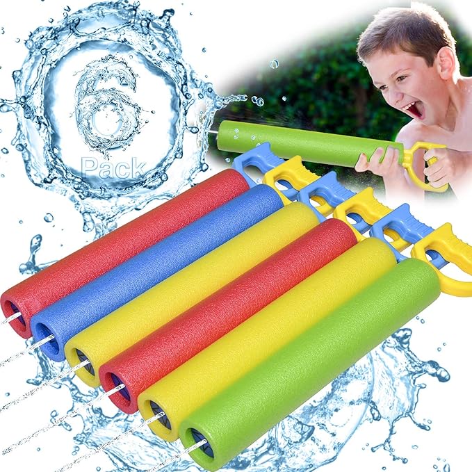 Water Squirter for Kids-6 Pack 35ft Range Water Shooter Water Blaster for Kids Foam Pool Water Gun Cannon for Boys Girls Adults Summer Fun in Swimming Pool, Beach