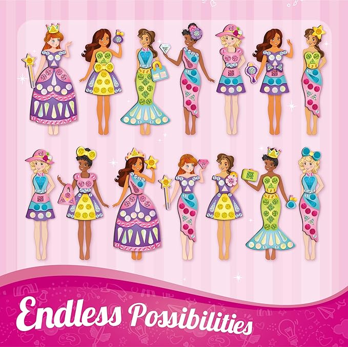 Imagimake DIY Magnetic Dress-Up Princess |Pretend Play Magnetic Toys for Kids | 30 Magnetic Dresses & Accessories | Interchange & Create Unlimited Outfits | Fun Christmas Gifts for Girls Age 3-5-8-10