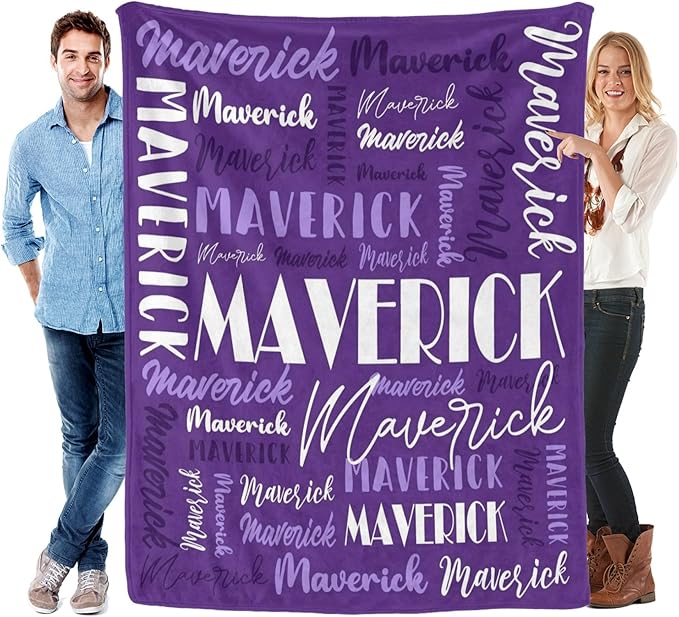 Name Blanket Personalized Blanket for Adult Kids Flannel Customize Throw Blanket Custom (Color 17, 60 x 80 Inches)