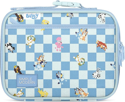 Simple Modern Bluey Kids Lunch Box for School | Reusable Insulated Lunch Bag for Toddler, Girl, and Boy | Exterior & Interior Pockets | Hadley Collection | Bluey Checkmate
